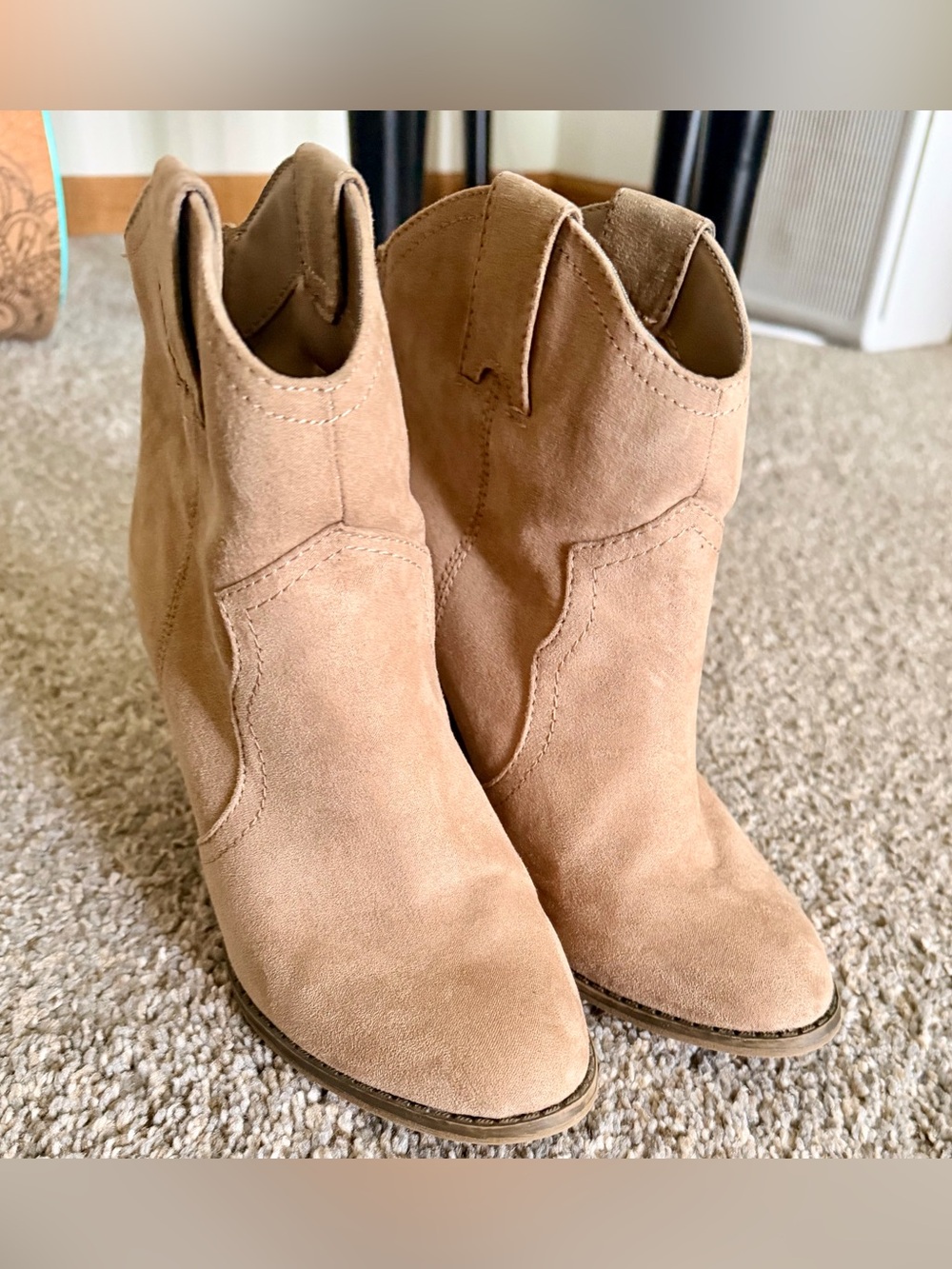 Merona Tan Suede Ankle Booties